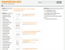 Tablet Screenshot of parentheticalnote.com